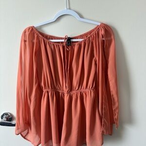 Women's Coral Off-Shoulder Romper